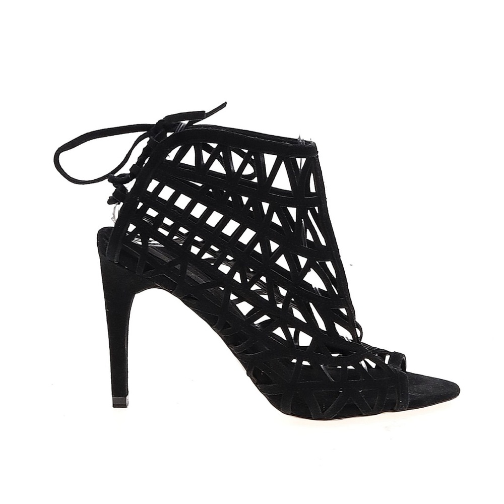 Zara basic suede laser cut out heels sz EU 39/8.5